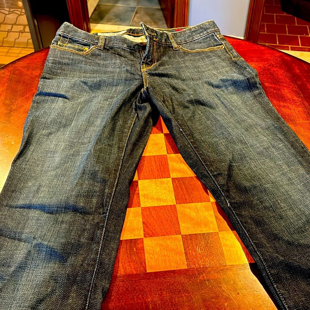 Dark blue jeans flare leg Express size 8